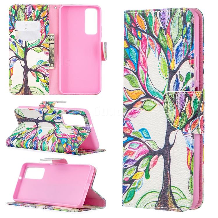 The Tree of Life Leather Wallet Case for Huawei P smart 2021 / Y7a