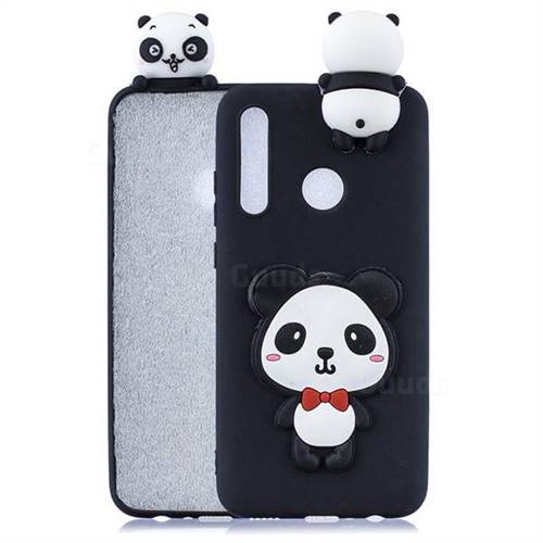 Red Bow Panda Soft 3D Climbing Doll Soft Case for Huawei P Smart+ (2019)