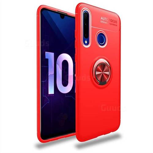 Auto Focus Invisible Ring Holder Soft Phone Case for Huawei P Smart+ (2019) - Red