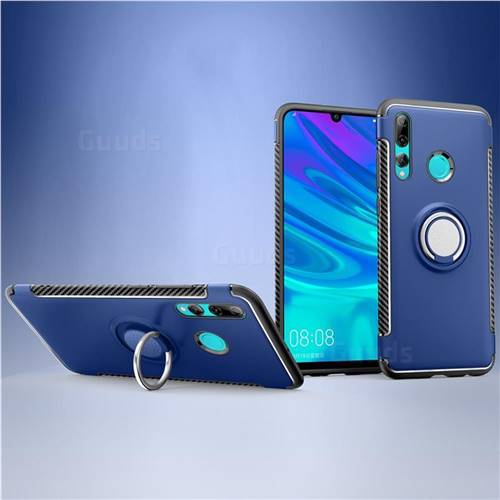 Armor Anti Drop Carbon PC + Silicon Invisible Ring Holder Phone Case for Huawei P Smart+ (2019) - Sapphire