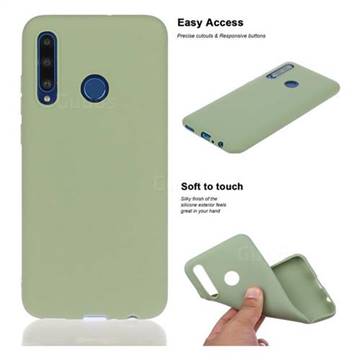 Soft Matte Silicone Phone Cover for Huawei P Smart+ (2019) - Bean Green