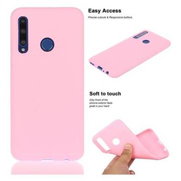 Soft Matte Silicone Phone Cover for Huawei P Smart+ (2019) - Rose Red