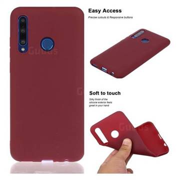 Soft Matte Silicone Phone Cover for Huawei P Smart+ (2019) - Wine Red