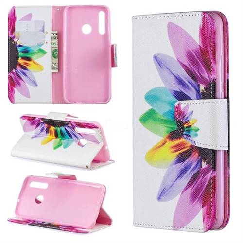 Seven-color Flowers Leather Wallet Case for Huawei P Smart+ (2019)