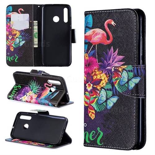 Flowers Flamingos Leather Wallet Case for Huawei P Smart+ (2019)
