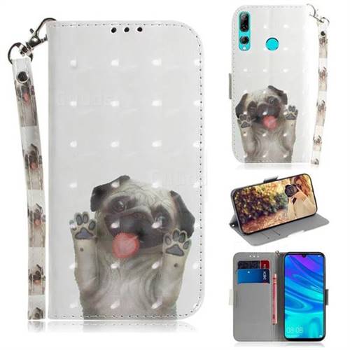 Pug Dog 3D Painted Leather Wallet Phone Case for Huawei P Smart+ (2019)