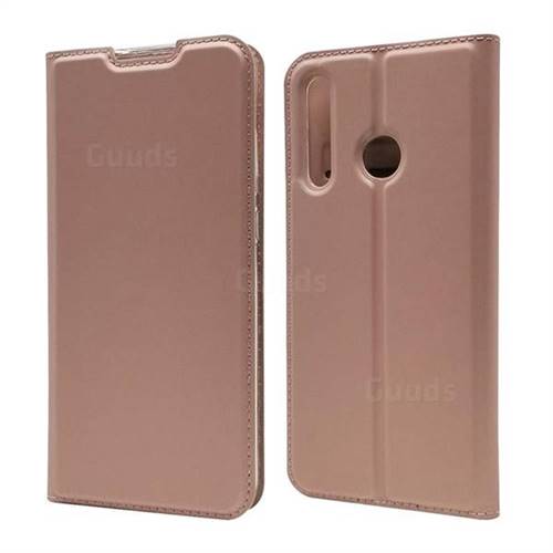 Ultra Slim Card Magnetic Automatic Suction Leather Wallet Case for Huawei P Smart+ (2019) - Rose Gold