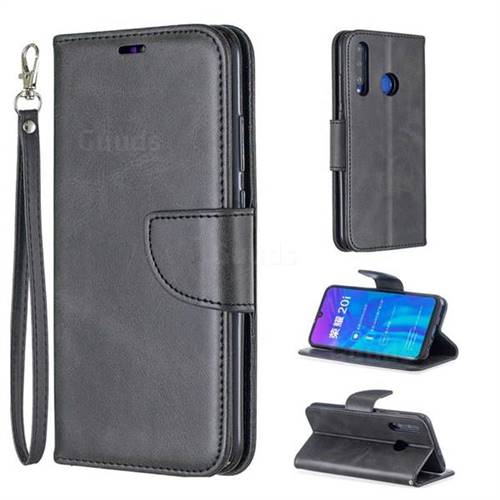 Classic Sheepskin PU Leather Phone Wallet Case for Huawei P Smart+ (2019) - Black