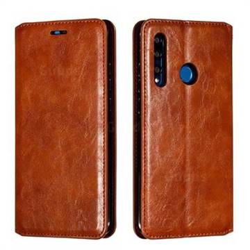 Retro Slim Magnetic Crazy Horse PU Leather Wallet Case for Huawei P Smart+ (2019) - Brown