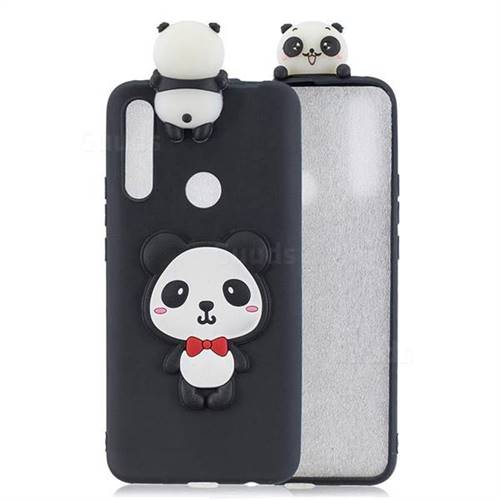Red Bow Panda Soft 3D Climbing Doll Soft Case for Huawei P Smart Z (2019)