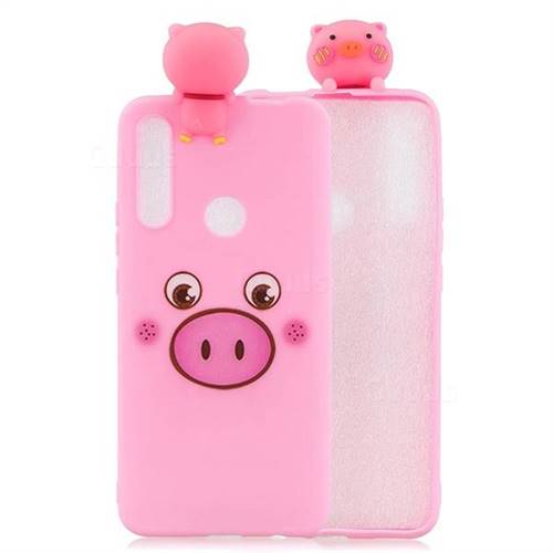 Small Pink Pig Soft 3D Climbing Doll Soft Case for Huawei P Smart Z (2019)