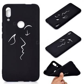 Smiley Chalk Drawing Matte Black TPU Phone Cover for Huawei P Smart Z (2019)