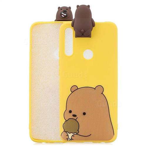 Brown Bear Soft 3D Climbing Doll Stand Soft Case for Huawei P Smart Z (2019)