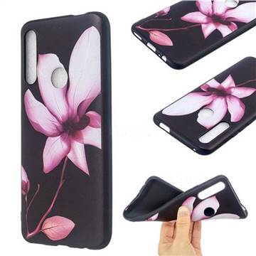 Lotus Flower 3D Embossed Relief Black Soft Back Cover for Huawei P Smart Z (2019)