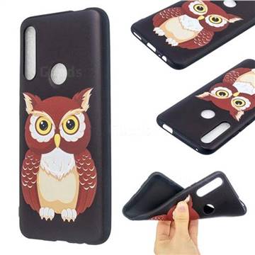 Big Owl 3D Embossed Relief Black Soft Back Cover for Huawei P Smart Z (2019)
