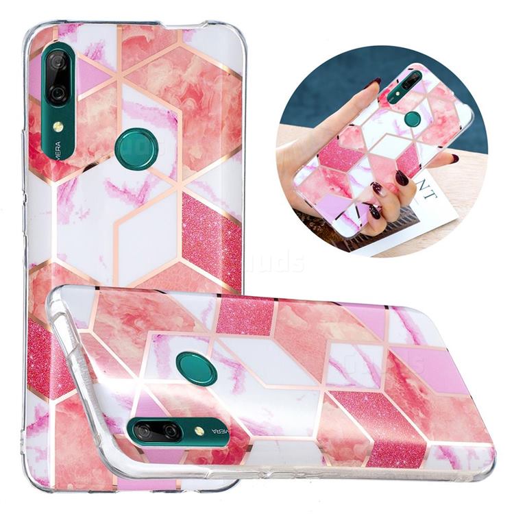 Cherry Glitter Painted Marble Electroplating Protective Case for Huawei P Smart Z (2019)