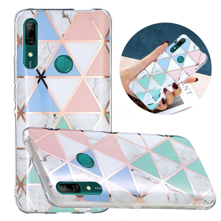 Fresh Triangle Painted Marble Electroplating Protective Case for Huawei P Smart Z (2019)
