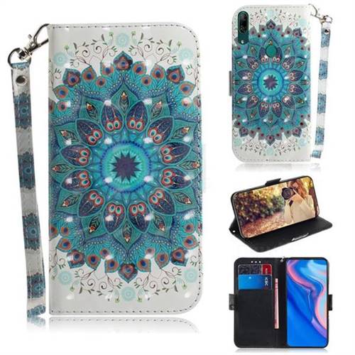Peacock Mandala 3D Painted Leather Wallet Phone Case for Huawei P Smart Z (2019)