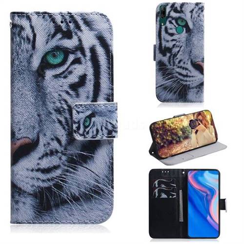 White Tiger PU Leather Wallet Case for Huawei P Smart Z (2019)
