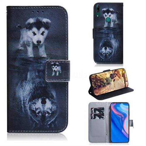 Wolf and Dog PU Leather Wallet Case for Huawei P Smart Z (2019)