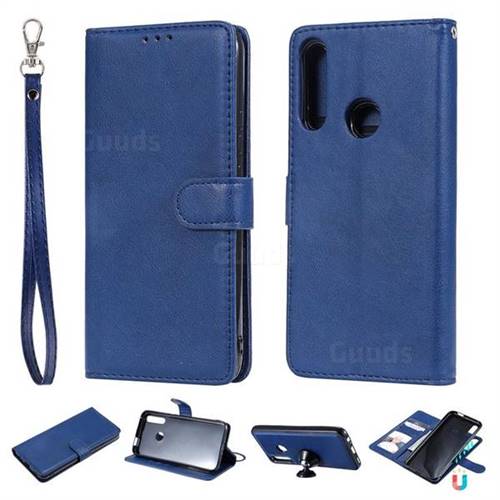Retro Greek Detachable Magnetic PU Leather Wallet Phone Case for Huawei P Smart Z (2019) - Blue