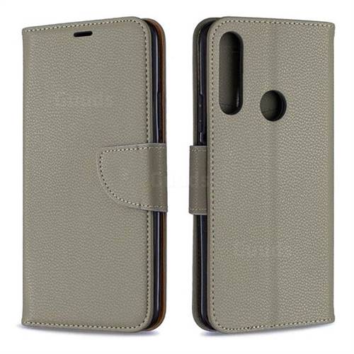 Classic Luxury Litchi Leather Phone Wallet Case for Huawei P Smart Z (2019) - Gray