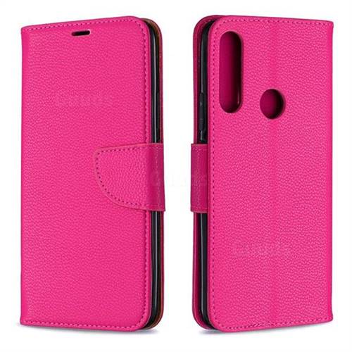 Classic Luxury Litchi Leather Phone Wallet Case for Huawei P Smart Z (2019) - Rose