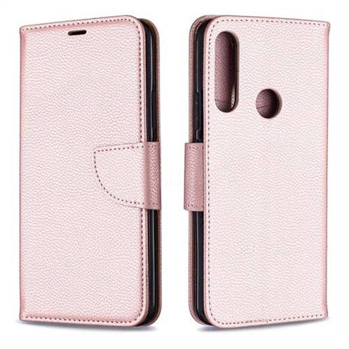 Classic Luxury Litchi Leather Phone Wallet Case for Huawei P Smart Z (2019) - Golden