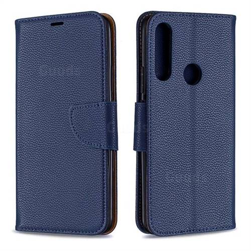 Classic Luxury Litchi Leather Phone Wallet Case for Huawei P Smart Z (2019) - Blue