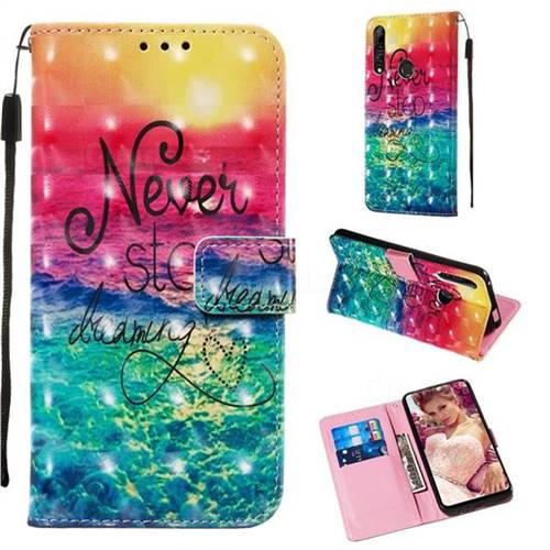 Colorful Dream Catcher 3D Painted Leather Wallet Case for Huawei P Smart Z (2019)