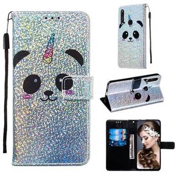 Panda Unicorn Sequins Painted Leather Wallet Case for Huawei P Smart Z (2019)