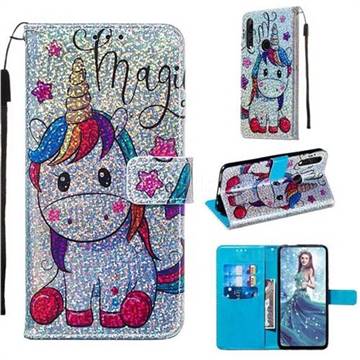 Star Unicorn Sequins Painted Leather Wallet Case for Huawei P Smart Z (2019)