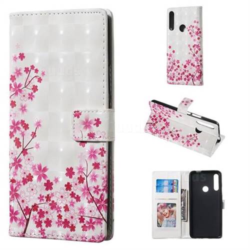 Cherry Blossom 3D Painted Leather Phone Wallet Case for Huawei P Smart Z (2019)