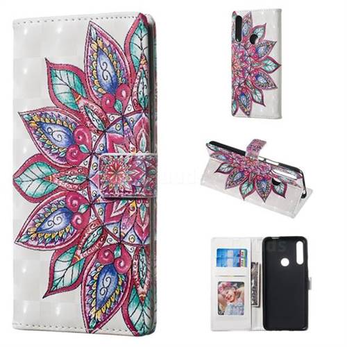 Mandara Flower 3D Painted Leather Phone Wallet Case for Huawei P Smart Z (2019)