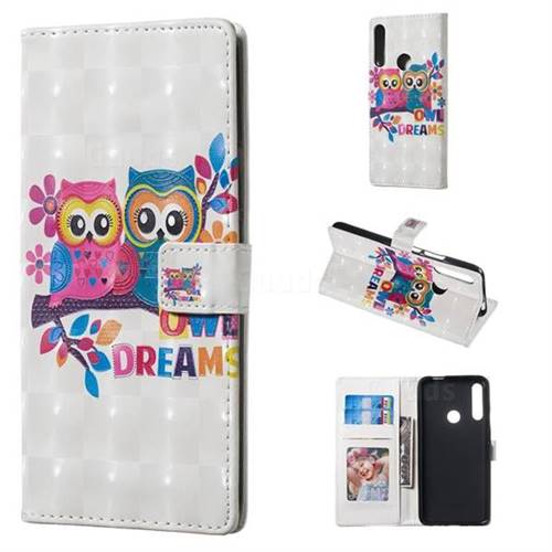 Couple Owl 3D Painted Leather Phone Wallet Case for Huawei P Smart Z (2019)