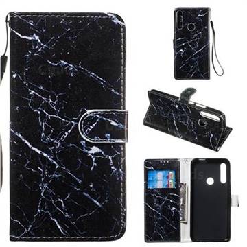 Black Marble Smooth Leather Phone Wallet Case for Huawei P Smart Z (2019)