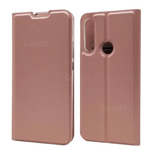Ultra Slim Card Magnetic Automatic Suction Leather Wallet Case for Huawei P Smart Z (2019) - Rose Gold