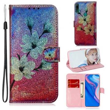 Magnolia Laser Shining Leather Wallet Phone Case for Huawei P Smart Z (2019)