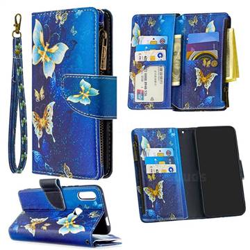 Golden Butterflies Binfen Color BF03 Retro Zipper Leather Wallet Phone Case for Huawei P Smart Z (2019)