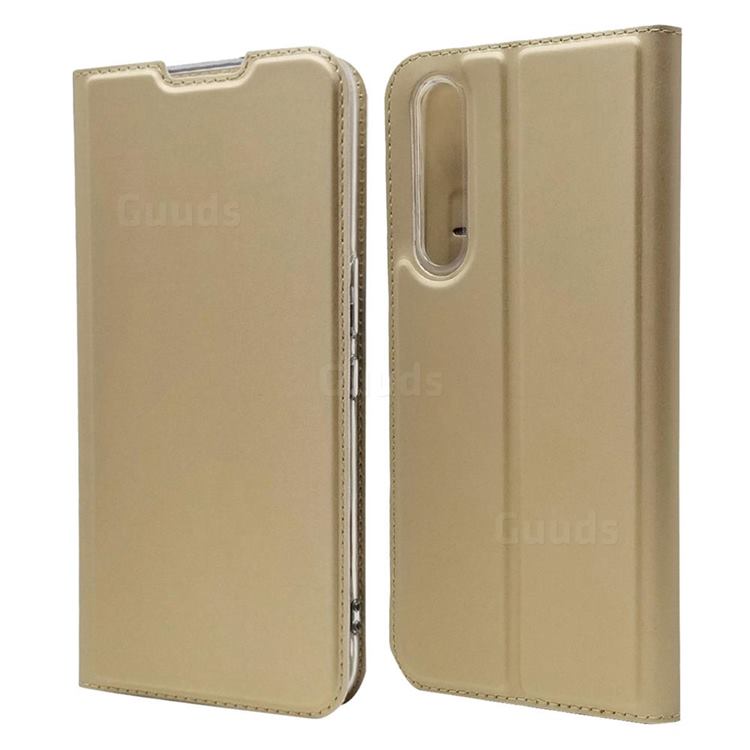 Ultra Slim Card Magnetic Automatic Suction Leather Wallet Case for Rakuten Big - Champagne