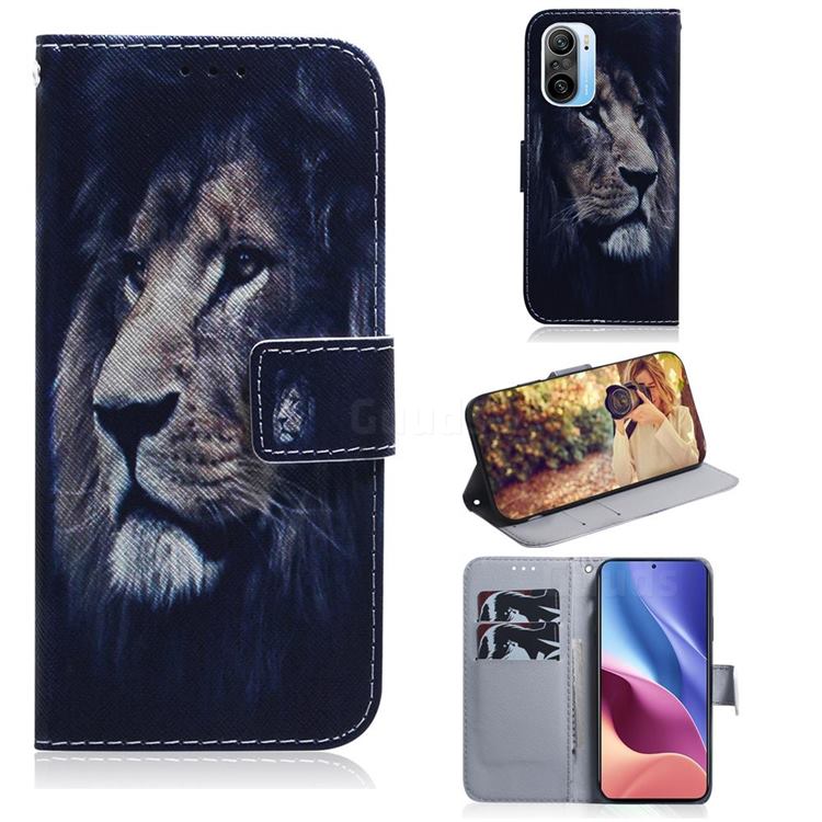 Lion Face PU Leather Wallet Case for Xiaomi Redmi K40 / K40 Pro