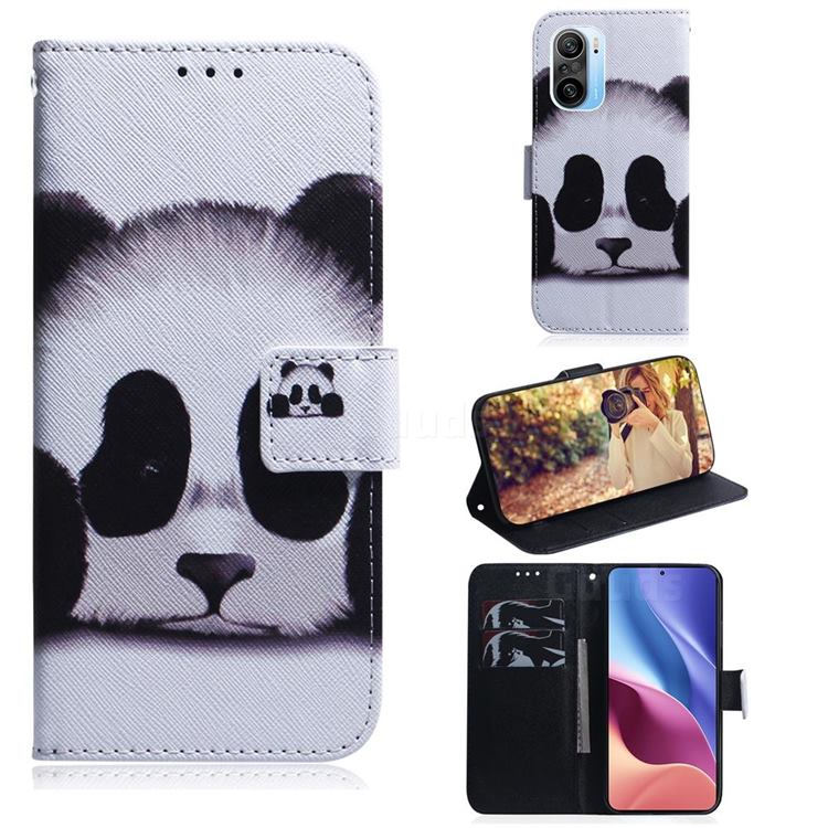 Sleeping Panda PU Leather Wallet Case for Xiaomi Redmi K40 / K40 Pro