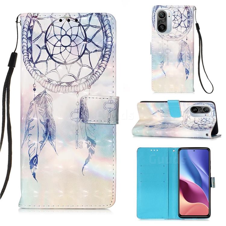 Fantasy Campanula 3D Painted Leather Wallet Case for Xiaomi Redmi K40 / K40 Pro