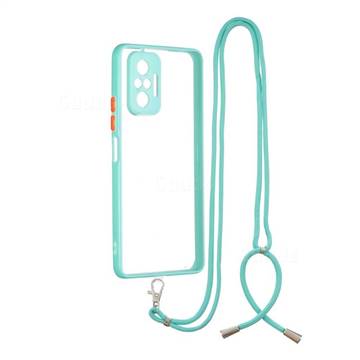 Necklace Cross-body Lanyard Strap Cord Phone Case Cover for Xiaomi Redmi Note 10 Pro / Note 10 Pro Max - Blue