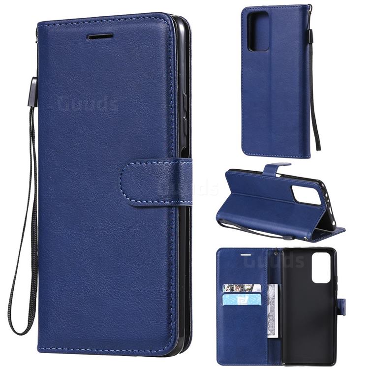 Retro Greek Classic Smooth PU Leather Wallet Phone Case for Xiaomi Redmi Note 10 Pro / Note 10 Pro Max - Blue