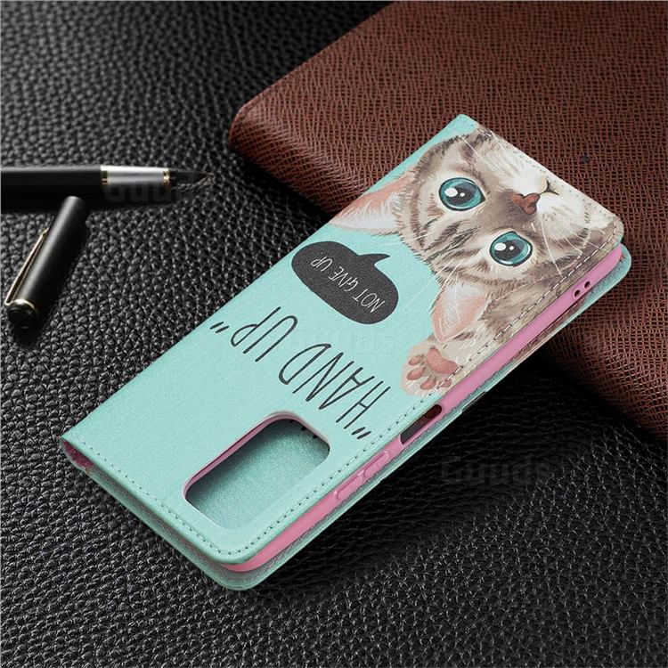 Generic For Xiaomi Redmi Note 10 Pro 5G 3D Colored Drawing Horizontal Flip  Leather Phone Case(Down Jacket Cat)
