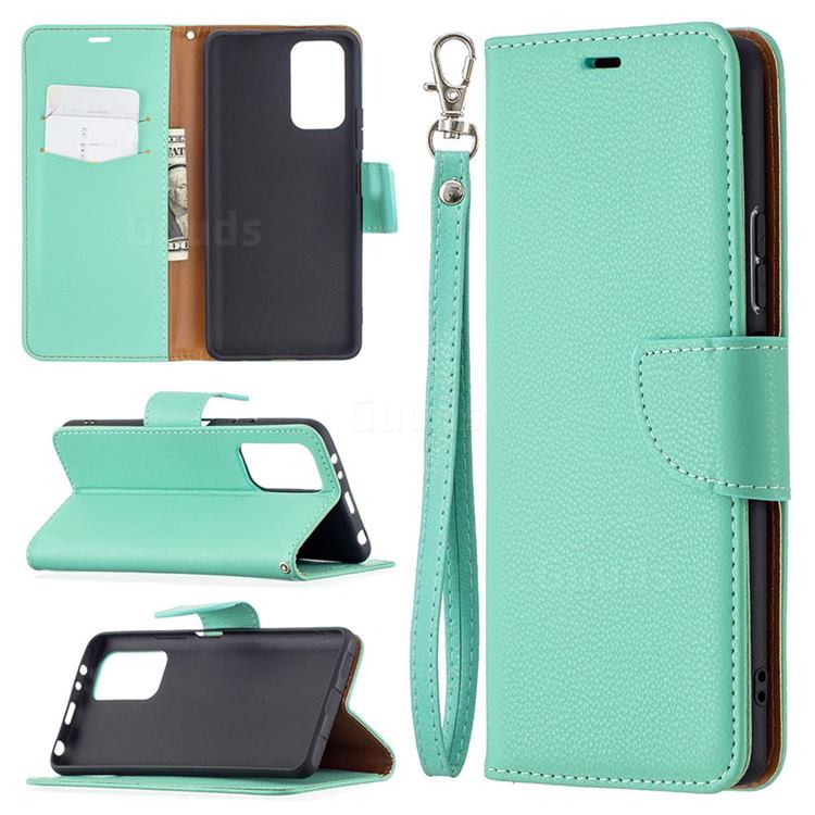 Classic Luxury Litchi Leather Phone Wallet Case for Xiaomi Redmi Note 10 Pro / Note 10 Pro Max - Green