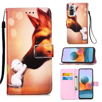 Hound Kiss Matte Leather Wallet Phone Case for Xiaomi Redmi Note 10 Pro / Note 10 Pro Max