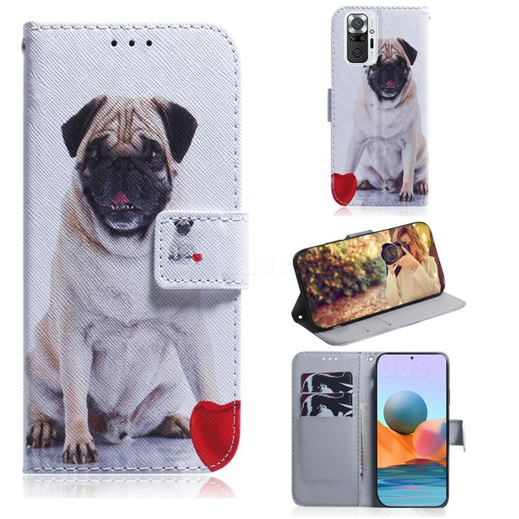 Pug Dog PU Leather Wallet Case for Xiaomi Redmi Note 10 Pro / Note 10 Pro Max