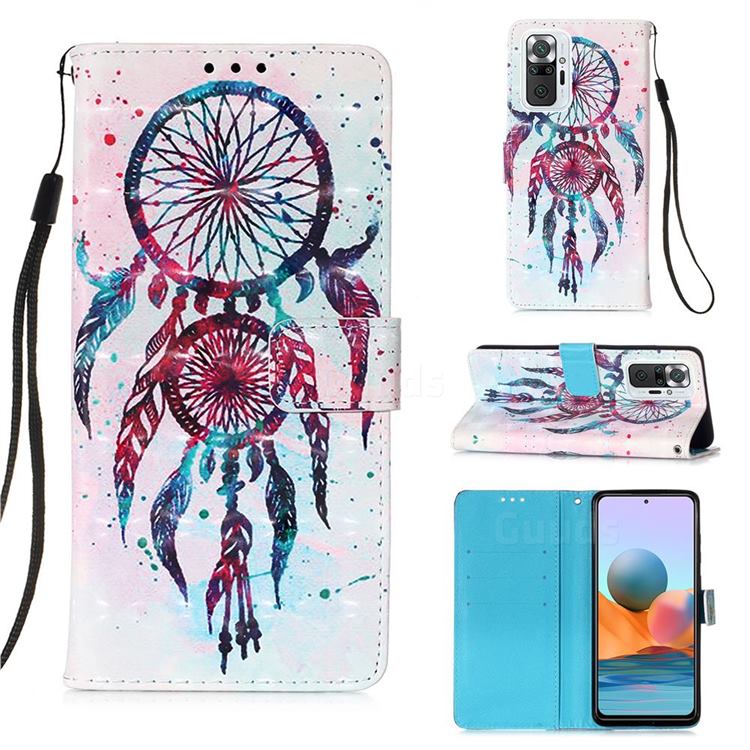 ColorDrops Wind Chimes 3D Painted Leather Wallet Case for Xiaomi Redmi Note 10 Pro / Note 10 Pro Max